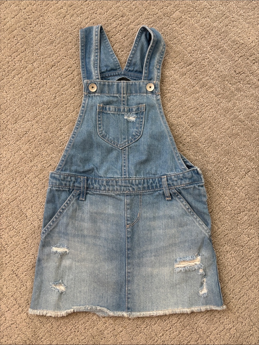 NWOT Girls' Light Blue Denim Overall Dress